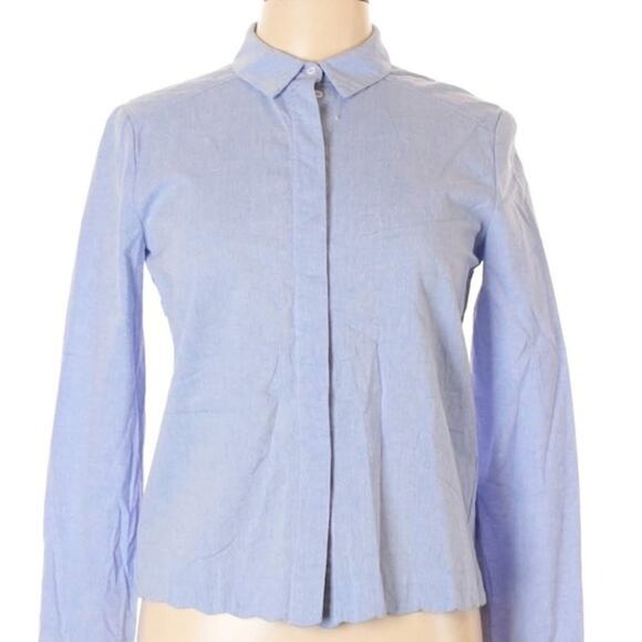 Zara Shirt Light Blue Button Up Office Work Career - Picture 1 of 8
